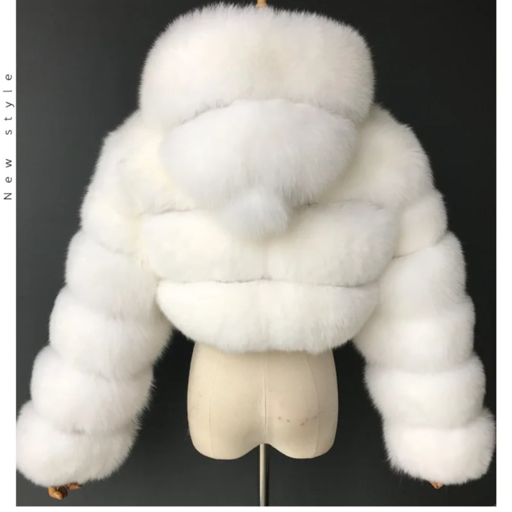 2021 High Quality Faux Fox Fur Coat for Women Slim Fit Jacket